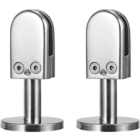 Pince Verre Pour D'escalier, 2 Pièces Pince Verre 6-8mm, Pince Verre Acier Inoxydable 304, Pinces Verre pour Balustrade, avec Colonne Support Inférieure, Ajustable - (1/4)