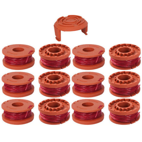 12 pcs fil coupe bordure compatible avec coupe bordure pour WORX, Ø 1,65mm & 3m bobine fil coupe bordure(12 fil coupe bordure,1couvercle) (1/4)