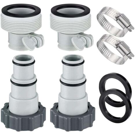 Adaptateur de tuyau de piscine , kit de 8 adaptateurs, adaptateur de pompe 32 et 38 mm (1/4)