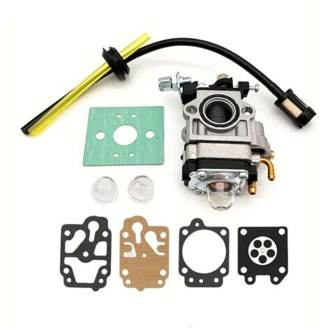 Kit carburateur pour débroussailleuse 3800, 5200, 4500, 5800 (45 cm³), 5200 (58 cm³), comprenant joint, durite, bougie et filtre à carburant. (1/4)