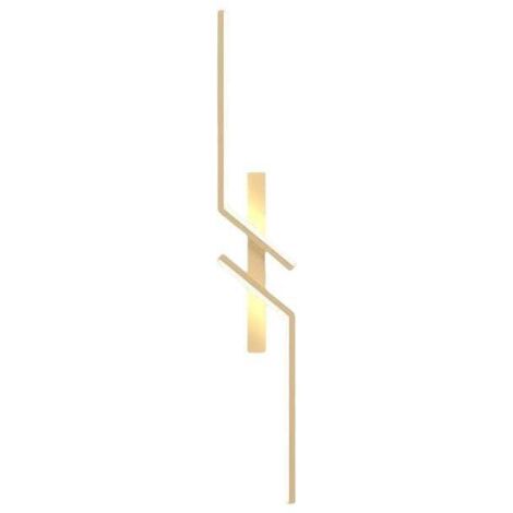 Applique murale LED d'intérieur , 80 cm, 12 W, style moderne, en acrylique, lumière chaude 3000 K, couleur or. (1/2)