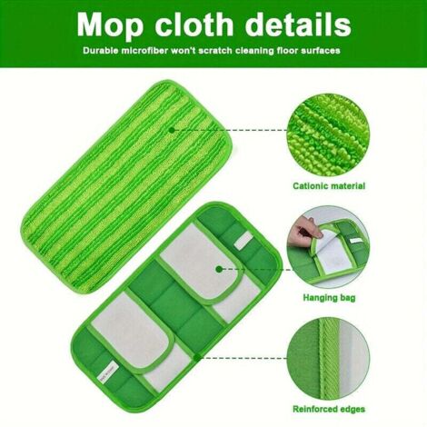 Lot de 3 coussinets de rechange réutilisables en microfibre de polyester et de nylon, compatibles avec les balais de balayage. (1/4)