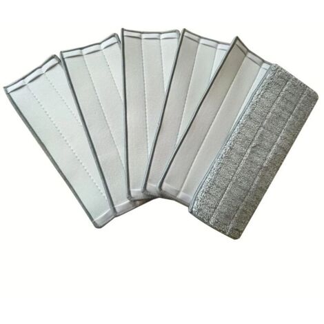 Lot de 15 têtes de rechange en microfibre pour balais-serpillères. Tête de balai plate avec bande adhésive. (1/4)