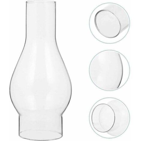 Abat-jour en Verre Transparent - Pour Lampe à Huile - Cheminée en Verre de Lampe à Pétrole - Abat-jour pour Lampe Kérosène - Accessoires Remplaçables - Size : Small (1/4)
