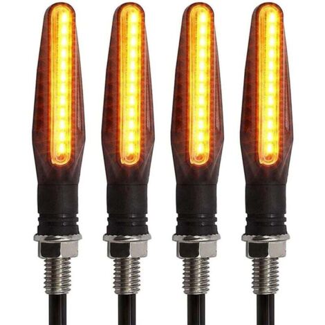 4 Pièces Moto 12 LED Clignotants Indicateurs Ambre Clignotant Voyant Circulant Indicateurs De Moto Étanche (1/4)