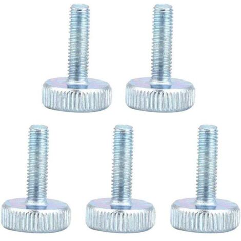 Vis à oreilles M5, vis à oreilles à tête moletée plate en acier au carbone plaqué zinc Vis à oreilles à main pour serrage et desserrage manuels(M525（5pcs）) (1/4)