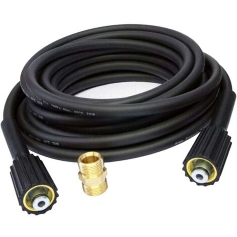 Tuyau de Nettoyeur Haute Pression, Tuyau D'extension de 10 M avec Raccord Mâle M22 pour Nettoyeurs Haute Pression (1/4)