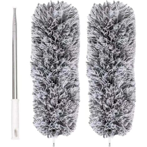 Plumeau Extensible en Microfibre avec Perche télescopique en Acier 110 po et tête Nettoyage Pliable Plumeau Plafond Lavable (1/4)
