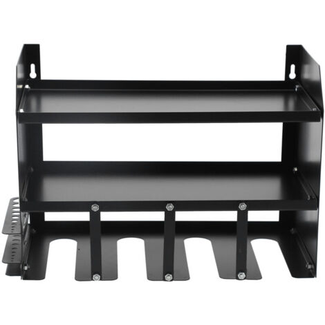 Support mural à 3 niveaux pour outils électriques, rangement pour 4 outils électriques, pour garage, atelier, 43 x 30 x 23 cm (noir)