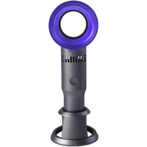 Ventilateur portatif Petit ventilateur de bureau personnel – Ventilateur de voyage réglable à 3 vitesses, rechargeable par USB, pour l'intérieur et l'extérieur – Violet