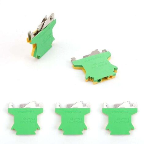 5 Pièces Kit de Borniers de Rail DIN, Passage Laiton Borniers Montage sur Rail DIN, Din Rail Bornier UK 2.5, Terminal Ferroviaire Din UK2.5, Section Conducteur 2,5 mm², pour Câblage (1/4)