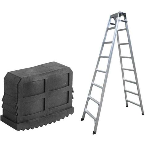 Lot de 2 Pieds d'escalier Universels en Caoutchouc, Pied d'échelle Antidérapant Pieds de Rechange pour Echelle Pieds de Sécurité Durable Noir (1/4)