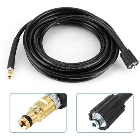 Tuyau de lave-auto 40 MPa/5800 PSI Tuyau en caoutchouc de nettoyage à haute pression pour Karcher K2 K3 K4 K515 mètres/49,2 pieds (1/4)