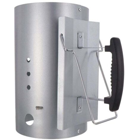 Allume-barbecue à charbon XXL en zinc avec bouclier thermique et aide au basculement (1/4)