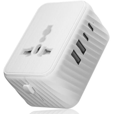 Adaptateur Prise Universelle, Adaptateur Voyage avec 2 Ports USB + 2 Ports Tye-C pour l'UE, Le Japon, Les USA, Le Canada, l'Australie et Plus de 224 Pays (1/4)