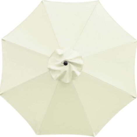 Parasol De Jardin 3.0m Dessus De Parapluie De Remplacement pour 8Bras, Toile De Rechange Housse De Parapluie,pour Terrasse/Jardin/Piscine/Parapluie en Porte-à-Fau (Off White, 3m/8-ribs) (1/4)
