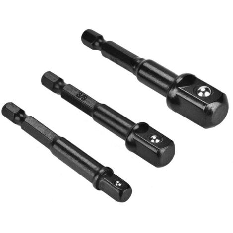 Adaptateur de rallonge de douille à tête sphérique carrée (3 pièces) (noir) (1/4)