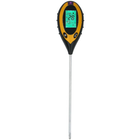 PH mètre de sol amélioré 4 en 1, testeur d'humidité numérique, testeur d'humidité pour plantes, humidimètre, lumière et testeur de pH pour plantes en pot, jardins, pelouses (1/4)