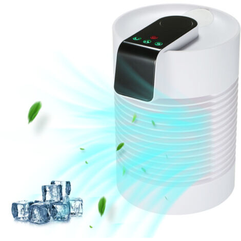 Refroidisseur d'air portable et humidificateur à ultrasons Touch Control Mini climatiseur Humidificateur de table personnel rotatif à 360 degrés avec filtre de purification (1/4)