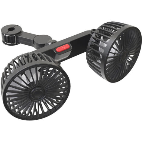 Ventilateur de Voiture à Double Tête,Ventilateur de Refroidissement de Voiture 12 V,USB Ventilateur de Véhicule,avec 3 Vitesses et Rotation à 360°,pour Voitures,Camions,SUV (1/4)