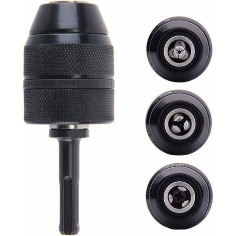 Adaptateur Sds Plus Mandrin autoserrant fermeture rapide 2-13 mm Mandrin Professionnel Robuste 1/2-20UNF Perceuse Sans Cl de Mandrin Fermeture Rapide Avec Adaptateur SDS (1/4)