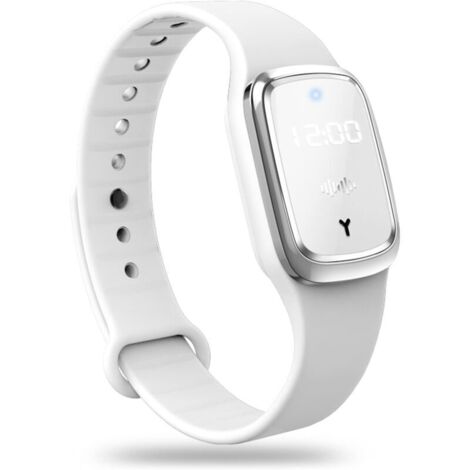 Ultrasonique Bracelets Anti-moustiques Bandes Répulsif Ultrasons Bracelet Anti Insectes Montre Electronique pour Enfants Adultes Camping l'escalade randonnée (Blanc) (1/4)