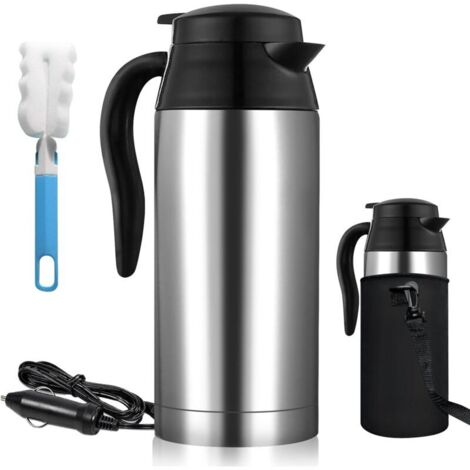 Bouilloire électrique en acier inoxydable Bouilloire Avec allume cigare de voiture 24 V, 750 ml bouilloire, Chauffage Tasse, Chaudron avec arrêt automatique (1/4)