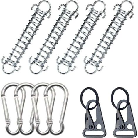 Boucles à Ressort Trampoline,Ressort de Traction,10 Pièces Tendeur Ressort,Tente Ressort en Acier pour Boucle de Corde de Ressort Camping,Tente Printemps Boucle Ensemble Accessoires de Camping (1/4)