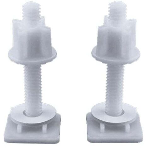 Lot de 2 vis en plastique pour abattant de toilette - Fixation pour la plupart des sièges de toilette - Réparation de salle de bain