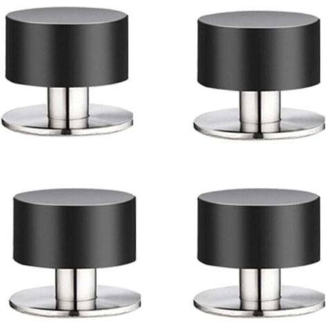 Lot de 4 butes de porte en caoutchouc, butes de porte auto-adhsives 3M pour plinthes, butes de porte fixes au mur pour attnuer le son la maison, au bureau, sur la terrasse (1/4)