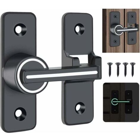 Verrou Porte Coulissante Lumineux Verrou Serrure de Fermeture Porte Boulon de Verrouillage de Boucle en Alliage de Zinc Loquet de Serrure de Porte 180 Degrs avec 4 Vis pour Porte Fentre (1/4)