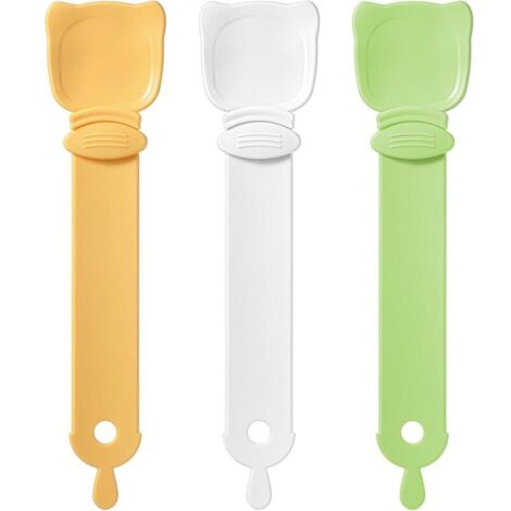 Lot de 3 cuillères de nourriture pour chat Cuillère à friandise pour chat Cuillère à presser Distributeur de nourritures (1/4)