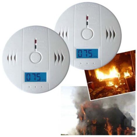 Grid Cool – Pack de 2 détecteurs de gaz CO – Alarme 85dB – Affichage LCD concentration CO – Avertissement batterie faible