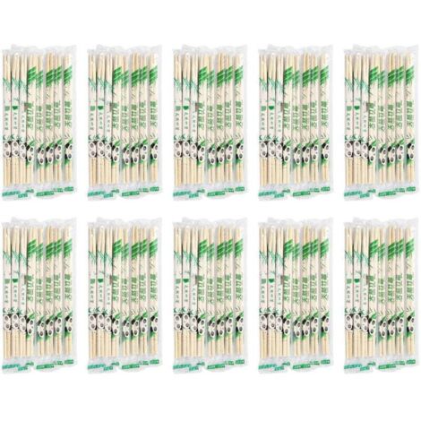 100 baguettes jetables, paquet séparé, baguettes rondes en bambou pour restaurants et usage domestique 19,5 x 0,5 cm/7,7 x 0,2 pouces (1/4)
