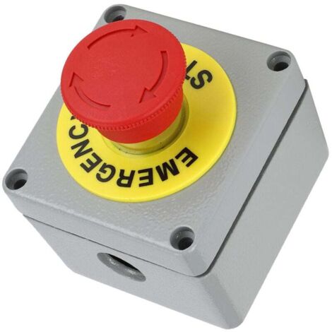 Interrupteur d'arrêt d'urgence avec boîtier rouge, 10 A, 660 V, 1NO 1NC, résistant aux intempéries Interrupteur d'arrêt d'urgence avec boîtier rouge, 10 A, 660 V, 1NO 1NC, résistant aux intempéries