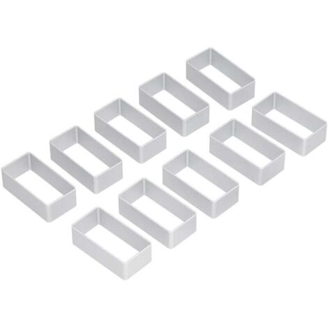 Lot de 10 moules à gâteaux de lune en acier inoxydable pour biscuits, emporte-pièces, moules de cuisson à faire soi-même, grands rectangles (1/4)