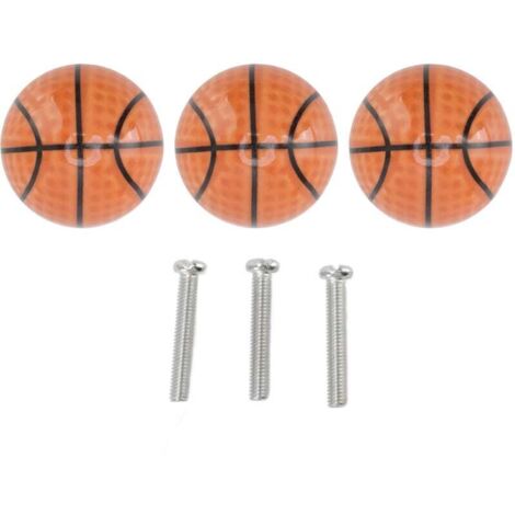 Set of 3 poignées de porte de cuisine en céramique à trou unique, boutons de tiroir de basket-ball (1/4)