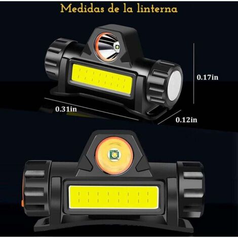 Lampe frontale led rechargeable 230 °, avec capteur ipx4, étanche, anti