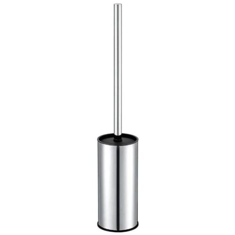 Porte-Brosse WC en Acier Inoxydable Chromé Rond sur Pied pour Salle de Bain (chromé) (1/4)