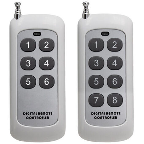 Lot de 2 émetteurs de télécommande sans fil RF 433 MHz pour portes de garage et lecteurs MP3 (1/4)