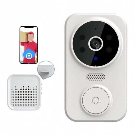 Sonnette vidéo intelligente sans fil , caméra HD, détection de mouvement, alarme infrarouge, sonnette de sécurité, Wi-Fi (1/4)