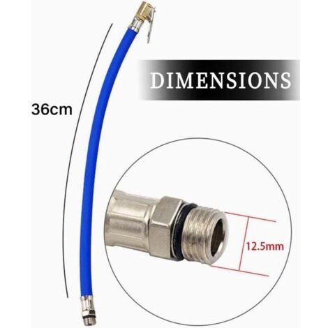 2 Pièces Tuyau De Gonflage Pneus 36,5 Cm – Adaptateur Robuste Pour Voiture, Moto, Vélo & Camion !