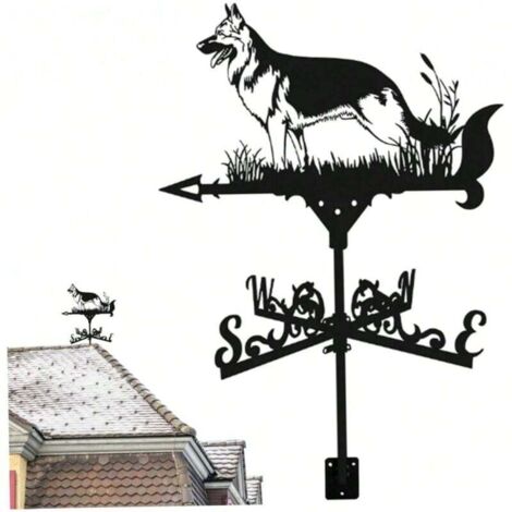 Girouette Berger Allemand - Décoration intérieure et extérieure pour jardin de style campagnard ou tonnelle. (1/4)