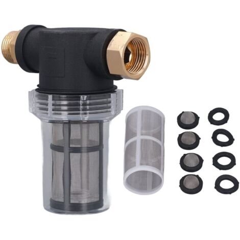 Filtre de Tuyau D'arrosage pour Entrée D'eau de Nettoyeur Haute Pression, Filtre de Tuyau D'arrosage Filtre de Pipeline de 3/4" Filtre à Eau de Sédiment Filtre de Pompe à Eau pour Irrigation de Jardin (1/4)