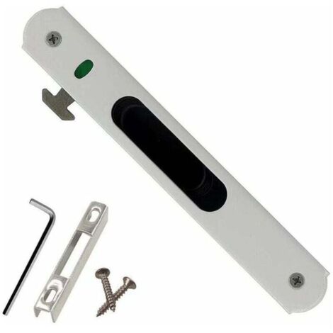 Serrure de porte coulissante - Garnitures de quincaillerie de verrouillage simple de fentre de porte coulissante en acier inoxydable de mnage (1/4)