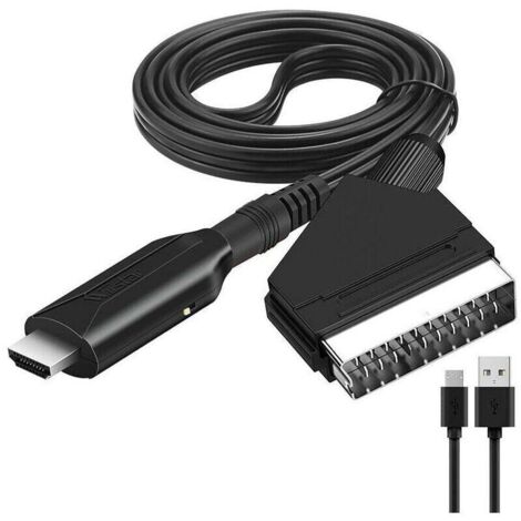 Scart vers Hdmi Convertisseur Pritel vers HDMI avec cble HDMI, pour Full HD TV 720P/1080P pour Les Lecteurs DVD, VHS, VCR (1/4)