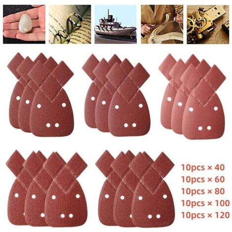 Feuilles de Ponçage pour Souris Ponceuse à Paume Black & Decker 40 60 80100120 Grain (1/2)