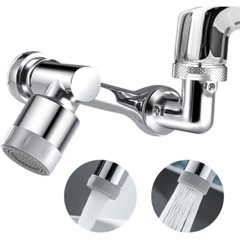 1080° Pivotant Mousseur Robinet, Robinet Cuisine Douchette avec 2 Modes de Pulvérisation, Universel Laiton Massif Embout Robinet Accessoires, Aérateur pour Robinet pour Évier de Salle de Bain (1/5)