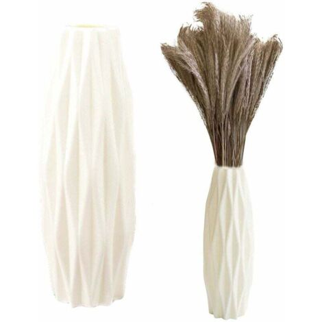 Lot de 2 vases décoratifs incassables salon unique vase en plastique incassable vase à fleurs bureau vase anti-chute intérieur chambre salon balcon salle de bain salle de bain décoration table mariage
