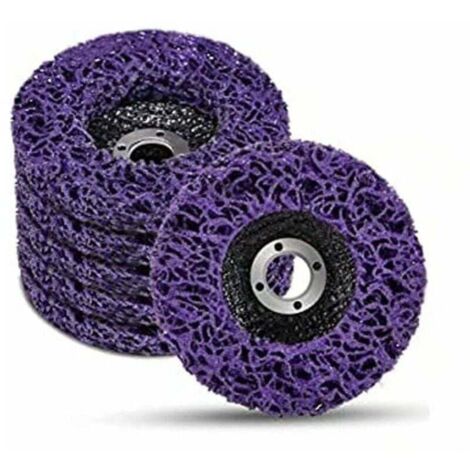 Lot de 5 Violet Disques de Nettoyage,Disque abrasif de ponceuse,115 x 22 mm Disque Meuleuse Pour Traitement de Surface Peinture Disque Abrasif pour Meuleuse D\'angle, (1/4)